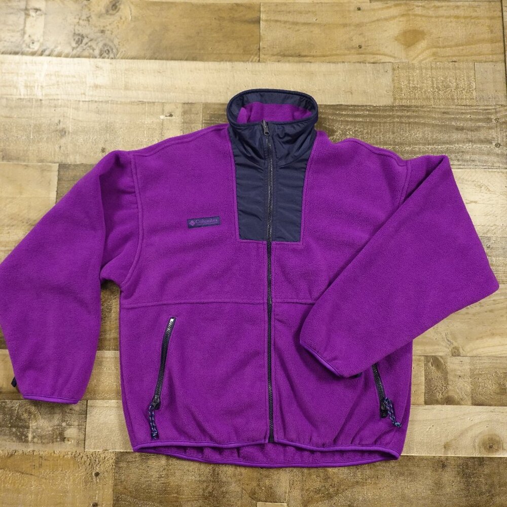 Columbia Purple Fleece Full-Zip Jacket Women's Large Purple Vintage